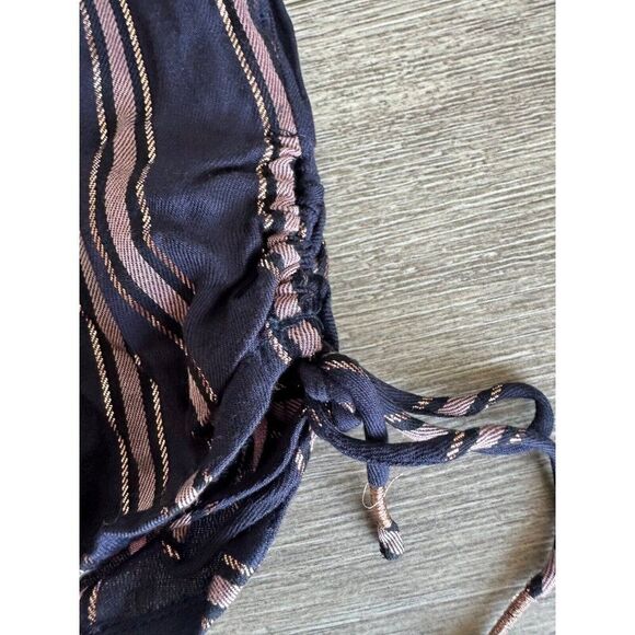 Anthropologie Small Navy Striped Short Pockets Pull On Resortwear Boho Beach - Picture 5 of 7
